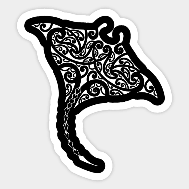 Polynesian ray Sticker by Tikitattoo